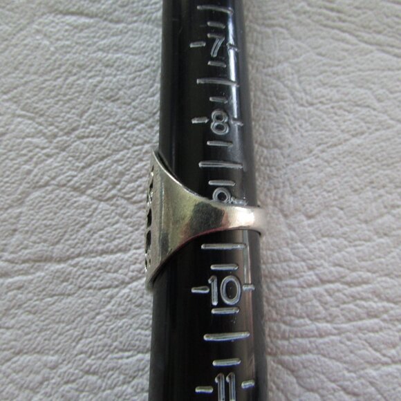 Large Silver 3 Red Stone Ring - Sz 9 - Picture 3 of 6